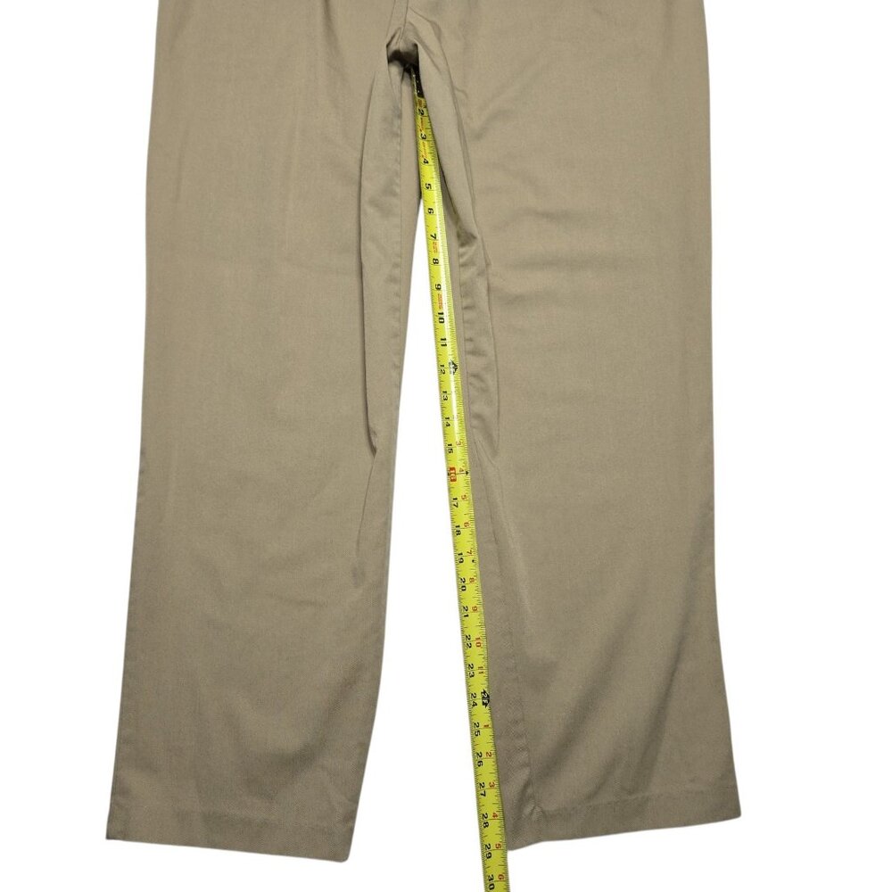 Vintage Priority One Pants Womens 26 Khaki Brown Elastic Waist Workwear Pleated - Picture 2 of 14
